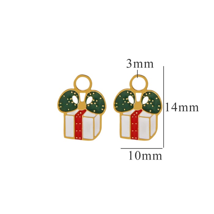 1 pezzo semplice serie simpatico cartone animato scatola regalo in acciaio inossidabile placcato Colore oro 18 carati unisex pendenti 